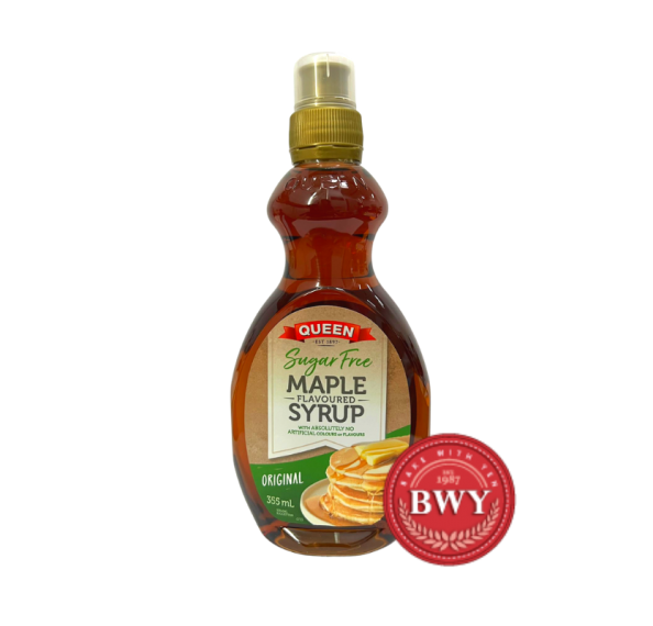 QUEEN MAPLE FLAVOUR SYRUP SUGAR FREE 355ML