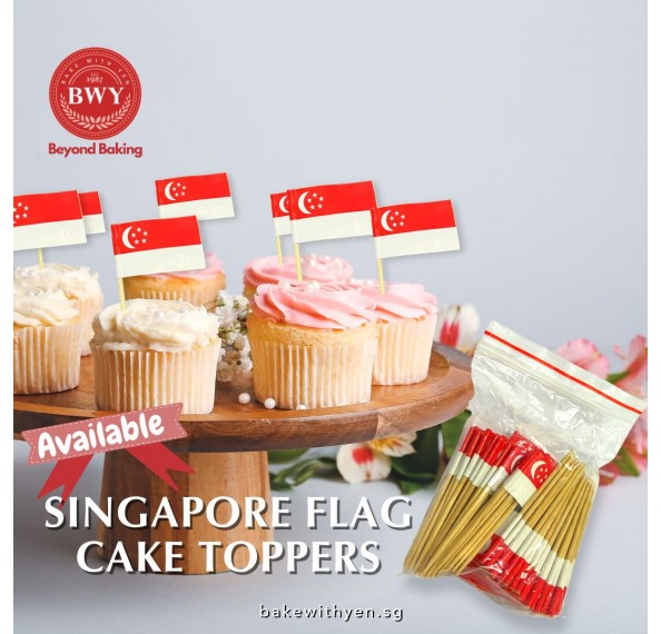 Singapore Flag Cake Topper 100pcs