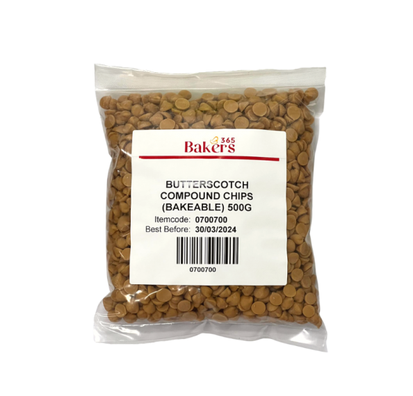 Butterscotch Compound Chips (Bakeable) 500g