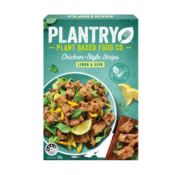 Plantry Plant Based Chicken Style Strips Lemon And Herb 200g