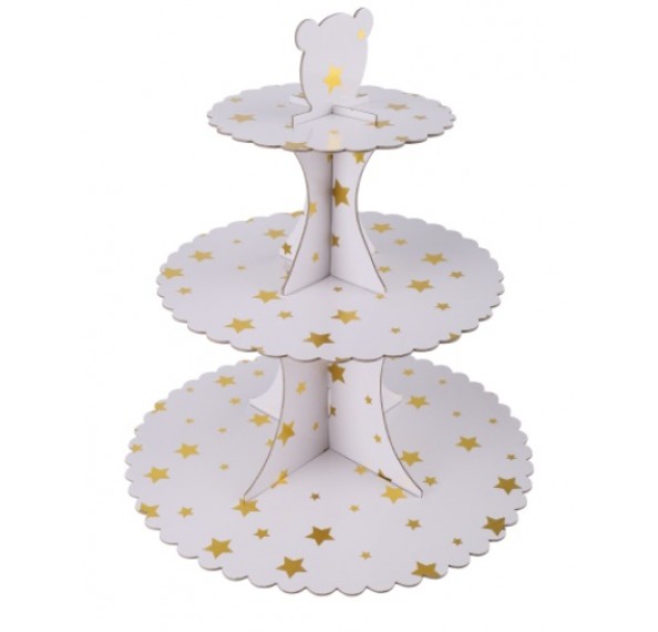 Cake Stand 3 Tiers Gold Star